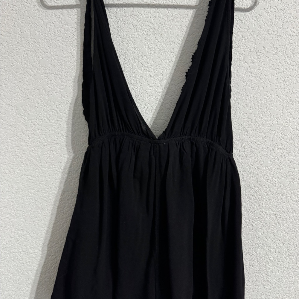 La Hearts Black Romper with V-Neck